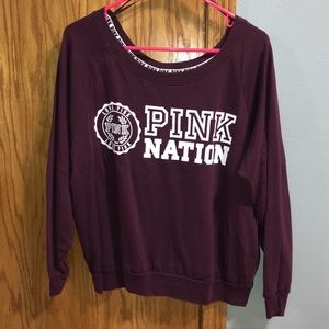 PINK maroon long sleeve shirt